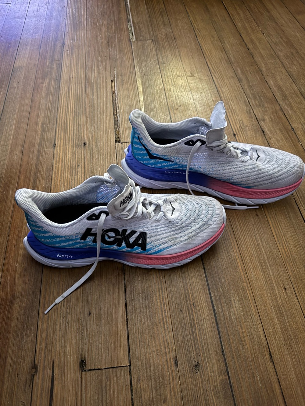 Hoka Mach 5 Running Shoe - White with Black Logo